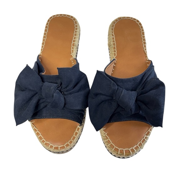 UNIVERSAL THREAD Navy Blue Bow Espadrille Slide Sandal, Size 8.5 - Picture 2 of 11
